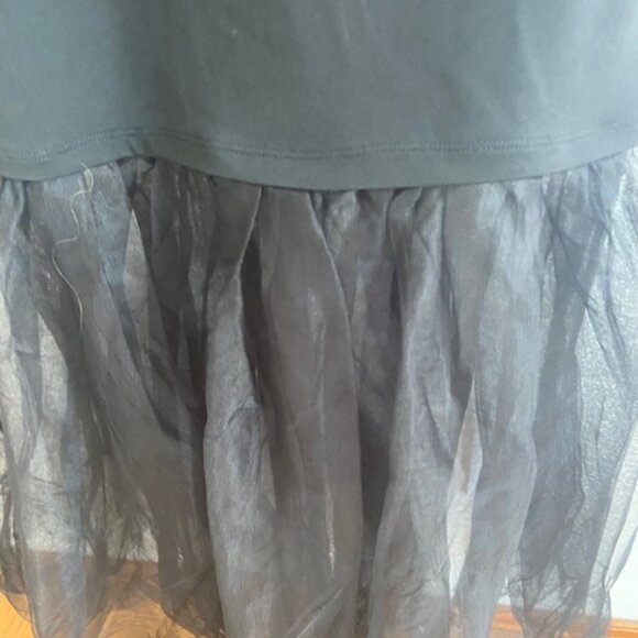 MAEVE ANTHROPOLOGIE BLACK TANK DRESS WITH TULLE HEM - Picture 6 of 7